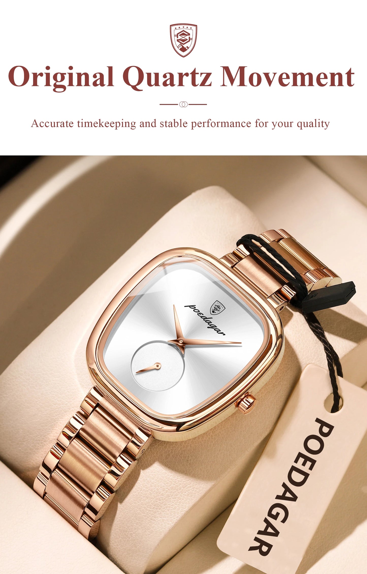 POEDAGAR Original Exquisite Ladies Wristwatch Stainless Steel Waterproof Quartz Watch For Woman Fashion Elegant Women's Watches