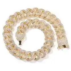 Wholesale Price Miami Men Necklace Hip Hop Jewelry Iced Out Cuban Link Chain