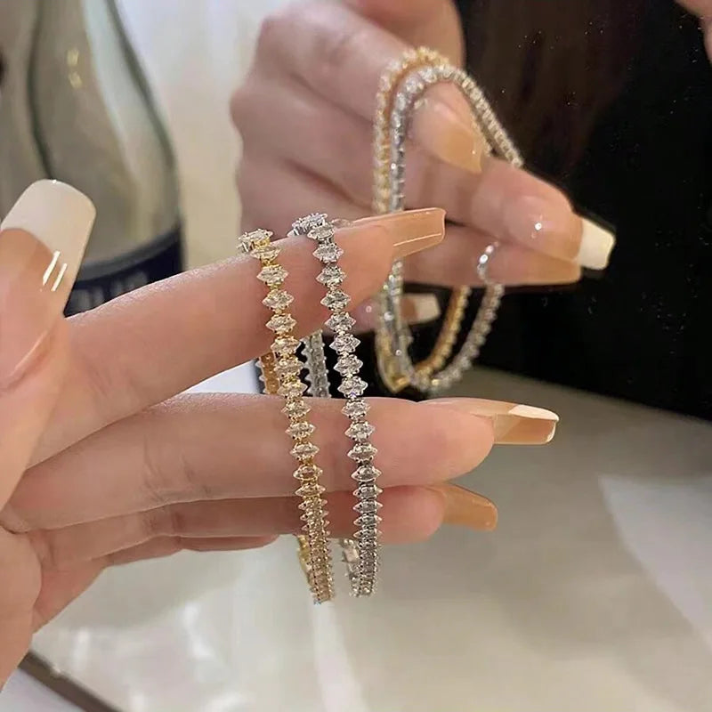 Crystal Rhinestone Geometric Chain