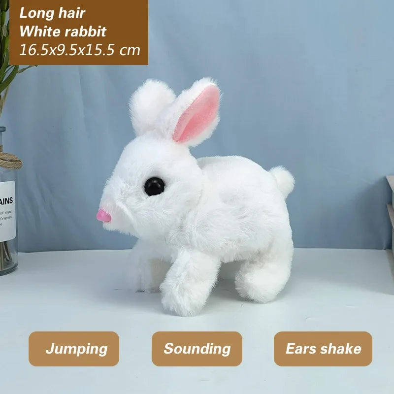 Electronic Plush Rabbit Toy – Walking, Jumping, and Ear-Shaking Electric Bunny for Kids