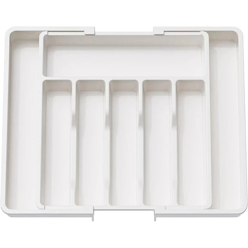 Expandable Cutlery Drawer Organiser, Adjustable Kitchen Utensil Tray Set, Compartment Flatware Storage Divider
