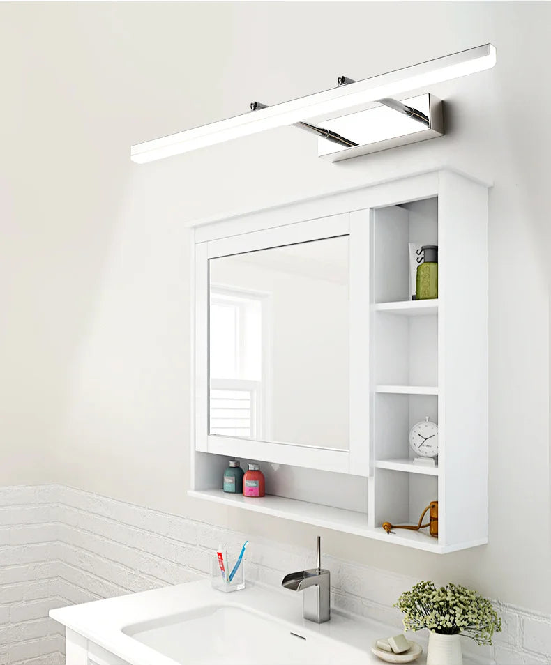 Retractable Bathroom Mirror Front Wall Light Dressing Table Clothing Shop Decor Waterproof Anti-fog LED Sconce Lamp