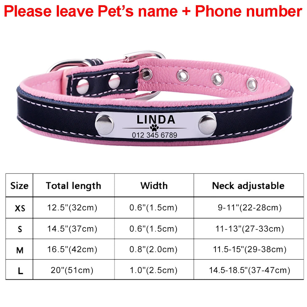Personalized Leather Dog Collar