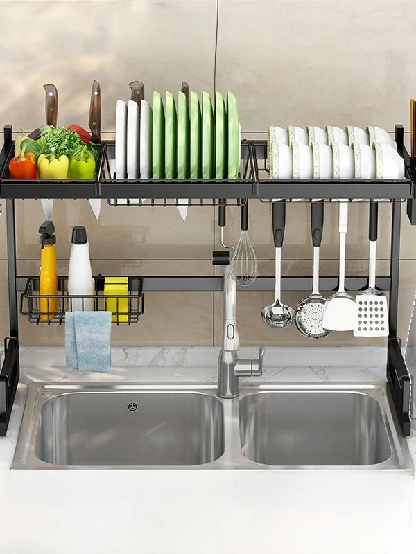 Kitchen Sink Multi-Function Rack Dish Drainer Plate Bowl Storage Shelf Countertop Home Use Organiser Utility Rack Shelf