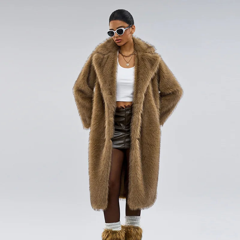 Fur Coat European Style Lapel