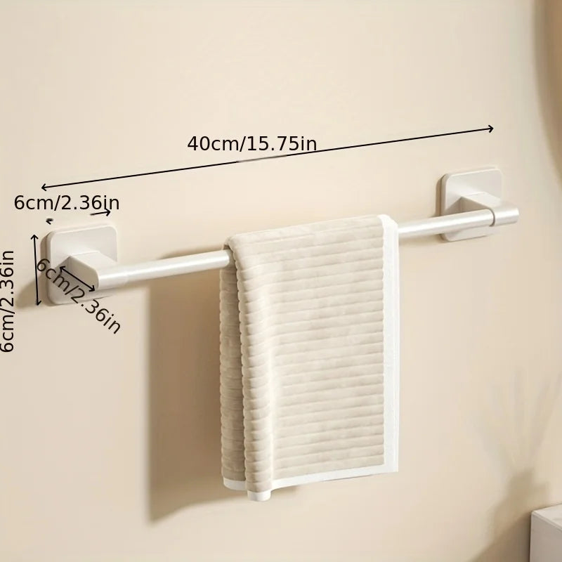 1 Piece Of Bathroom Facilities White Non-Perforated Wall-Mounted Bathroom Towel Bar Size 40-60cm Storage Rack Towel Rack Bathroo