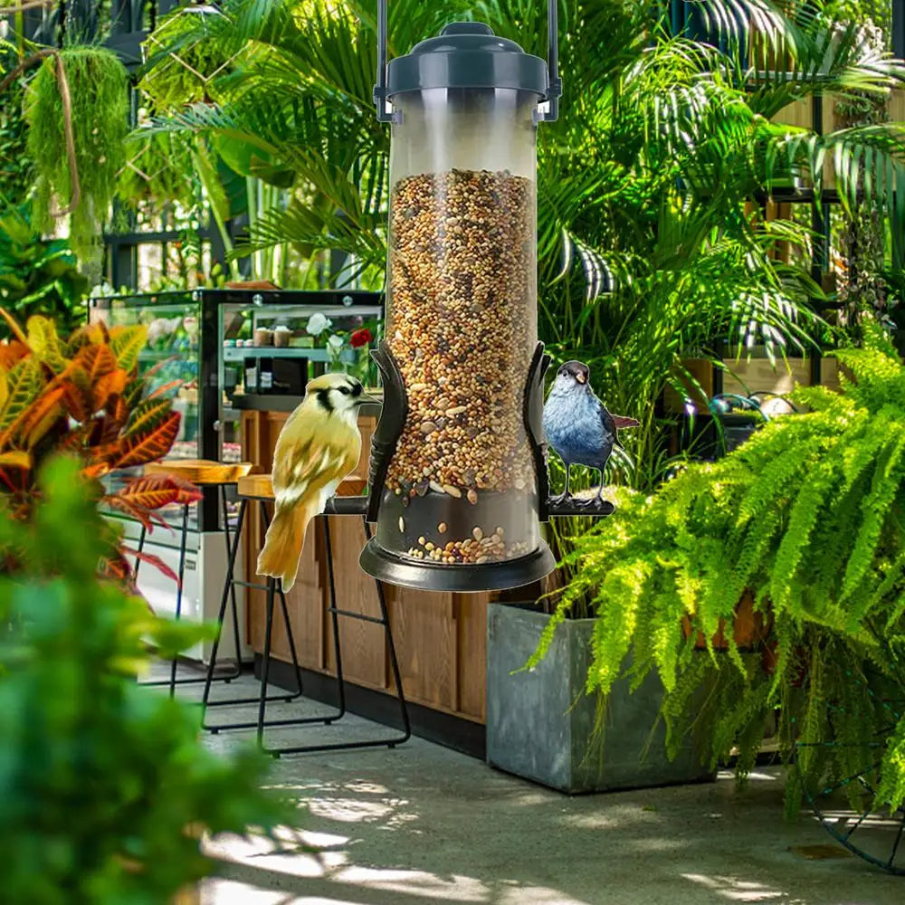 Dangling Squirrel-Proof Bird Feeder – Tubular PP Bird Food Dispenser