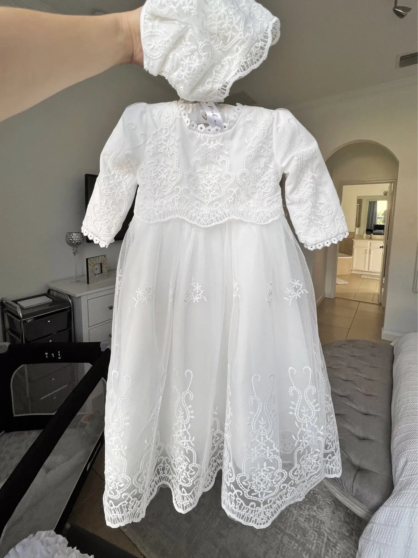 Hetiso Baby Girls Dress Long Sleeve Kids First Birthday Ball Gown Infant Dresses for Baptism Bridesmaid party 3-24 month