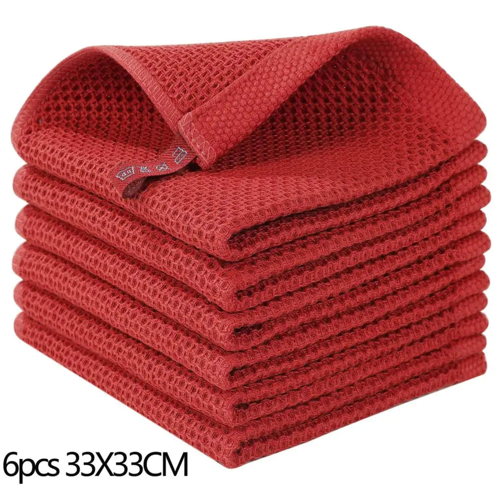 Olanly Kitchen Towel 100% Cotton Dishcloth Waffle Weave Kitchen Cloth Super Absorbent Quick Drying Wash Cloth Home Cleaing Towel