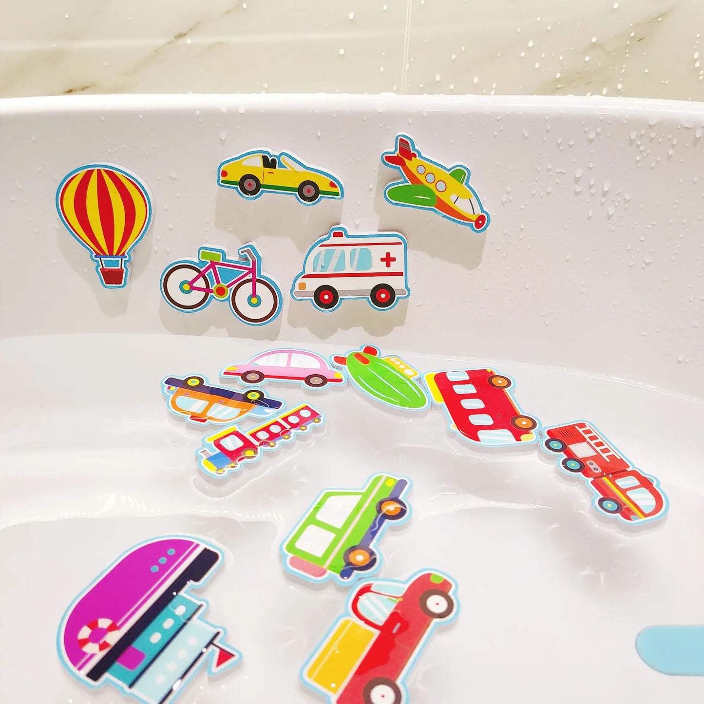 Baby Bath Toys Fun Foam Animals Floating Water Toy Traffic Early Educational Learning Gift for Kids Toddlers Bathtub Play Set