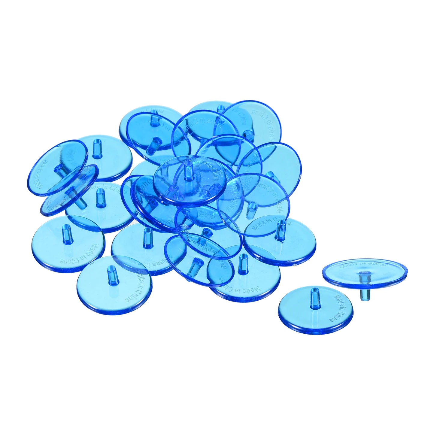 Golf Ball Marker, 50 Pack 24mm Round Transparent Flat Position Mark Places Marking Tool Golf Sport Accessory, Blue Green
