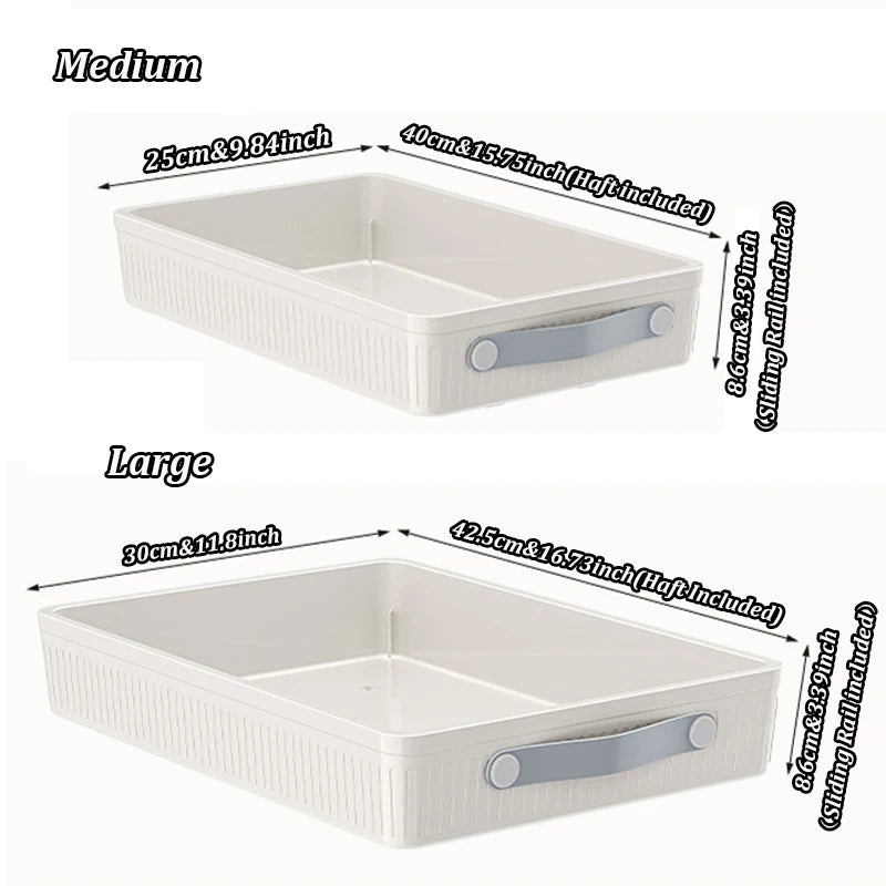 Kitchen Sliding Drawer with Slide Rail Cabinet Clothes Spice Dish Bowl Storage Rack Pull Out Cabinet Organiser Tray With Handle