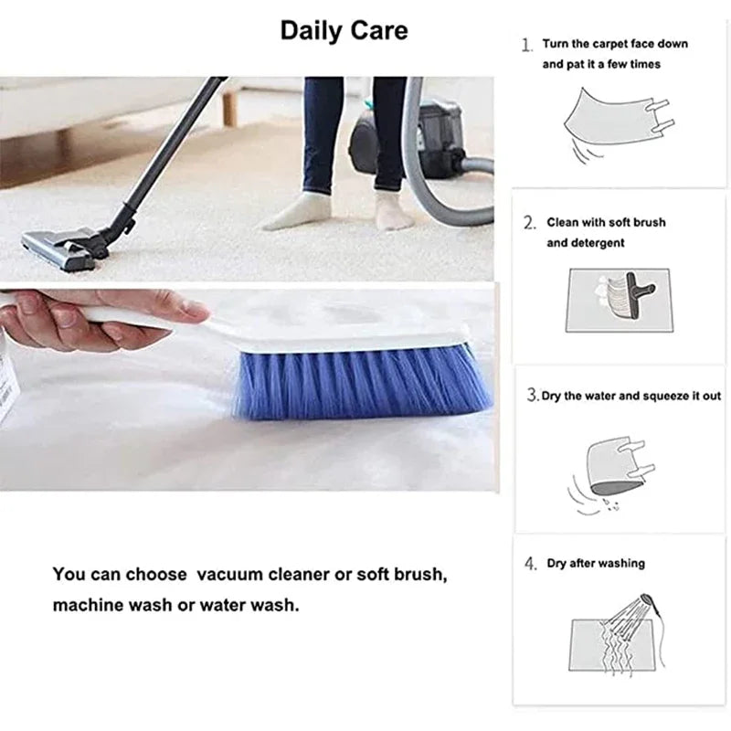 Nordic Simple Style Living Room Sofa Carpet Non-slip Machine Washable Decoration Lounge Rug Modern Soft Fluffy Bedroom Floor Mat