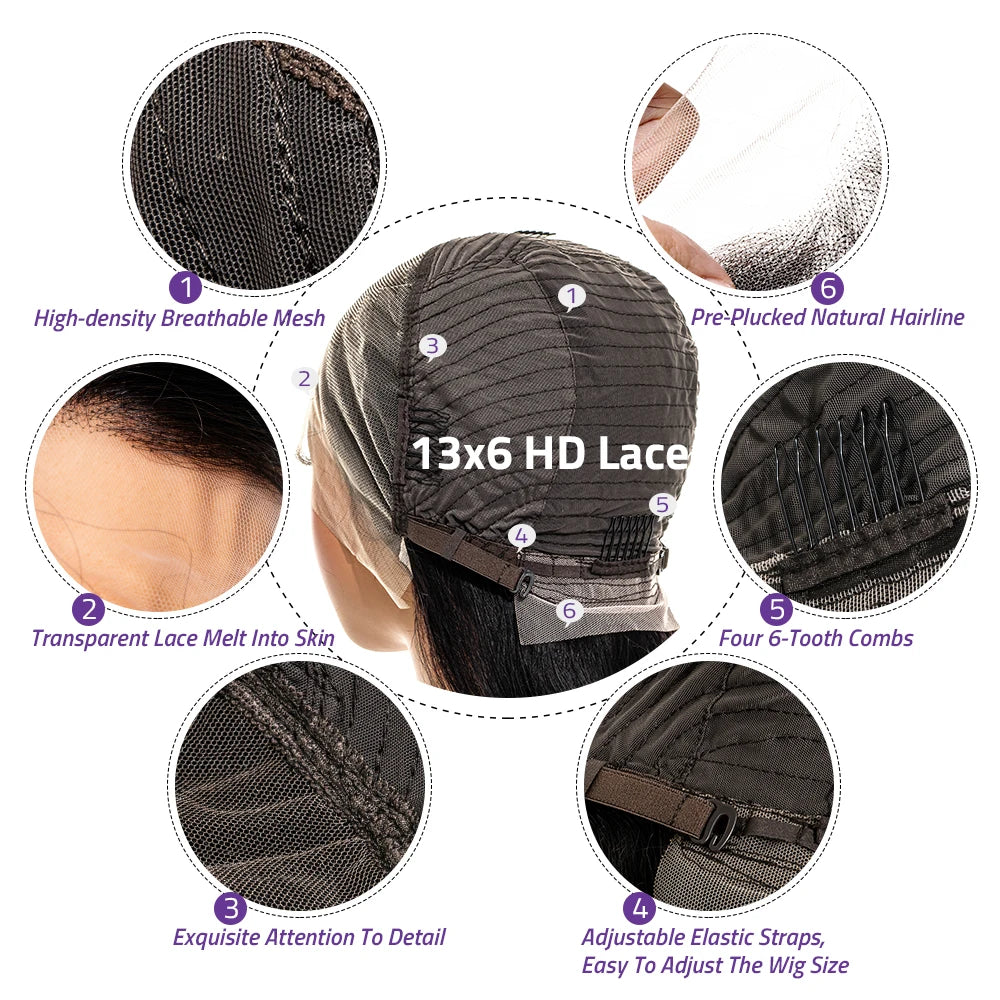 13x6 HD Highlight Lace Frontal Wig P4/27 200 Density Human Hair Honey Blonde Piano Bone Straight 13x4 Lace Front Wigs for Women
