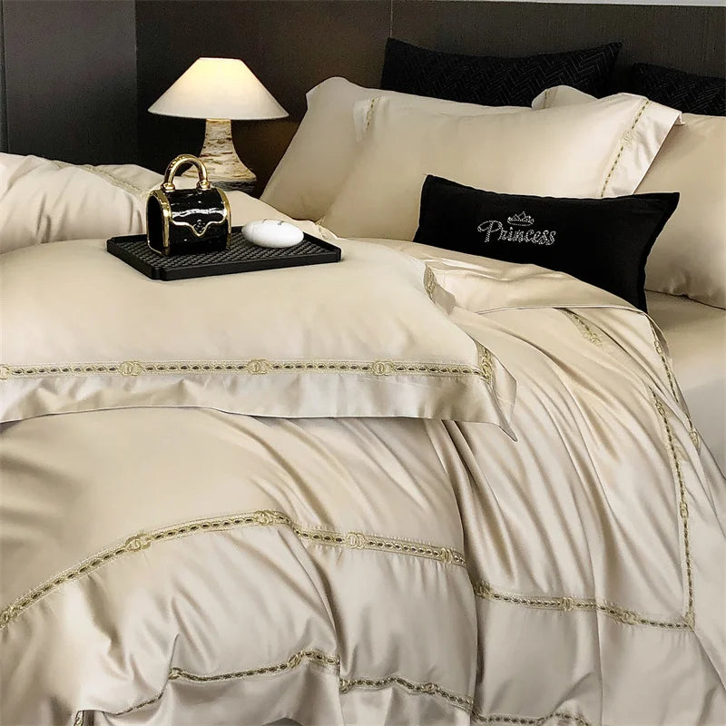 Egyptian Cotton Luxury Embroidert Bedding Set