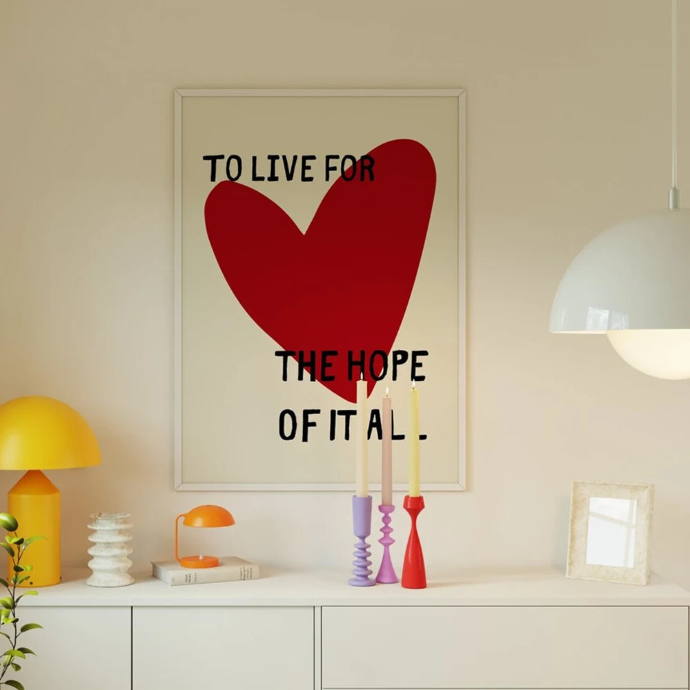 Modern Love To Live For The Hope OfIt Poster Quotes Wall Art Prints Canvas Painting Picture Living Room Home Decor
