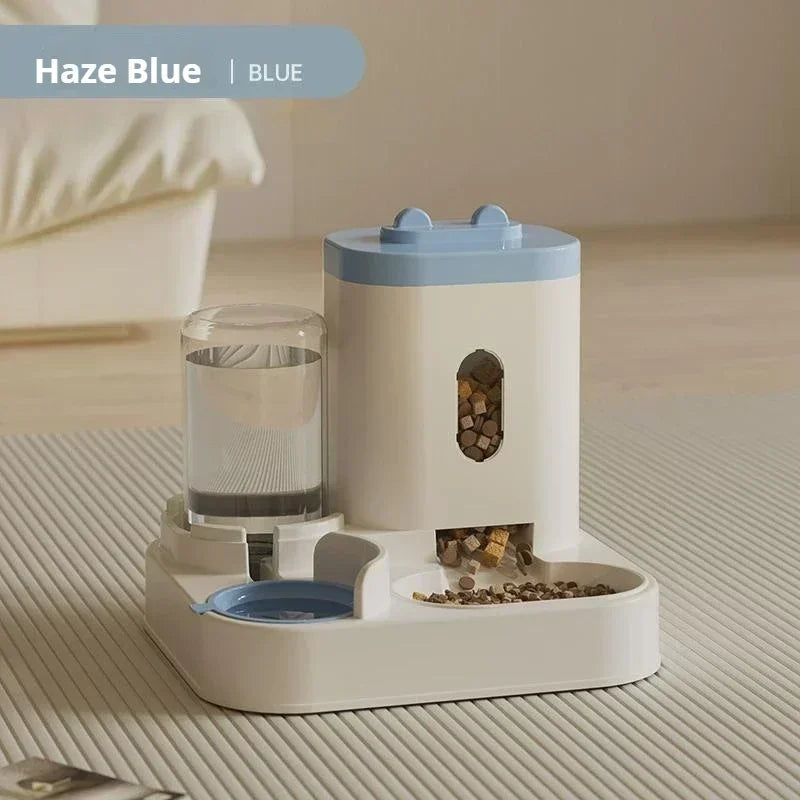 Automatic Pet Feeder and Water Dispenser 2in1 Raised Food Bowl with Water Fountain