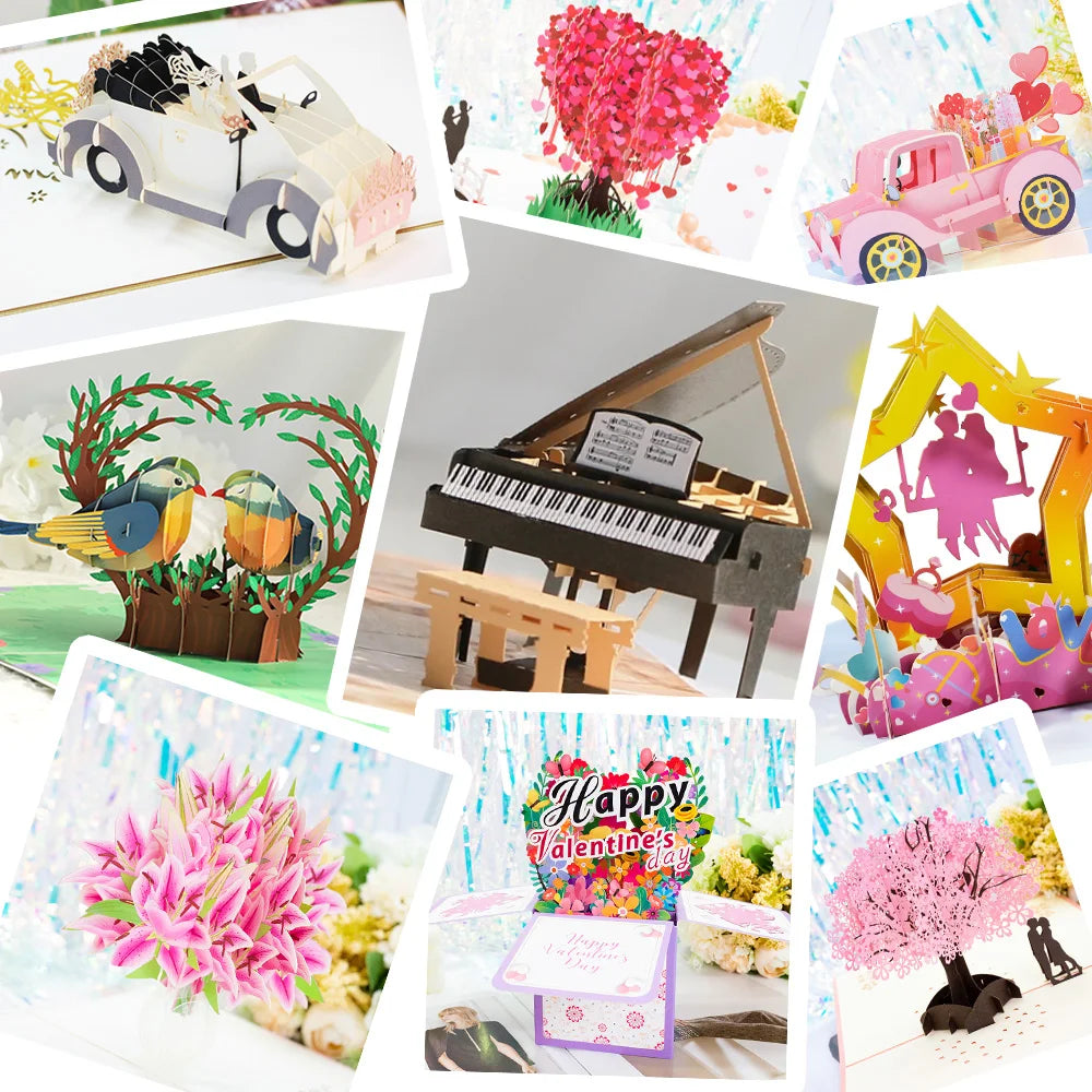 3D Pop UP Love Card for Wife and Girlfriend Gift for Valentines Day Anniversary Wedding Invitation Greeting Thank You Cards