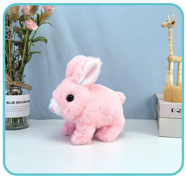 Electronic Plush Rabbit Toy – Walking, Jumping, and Ear-Shaking Electric Bunny for Kids