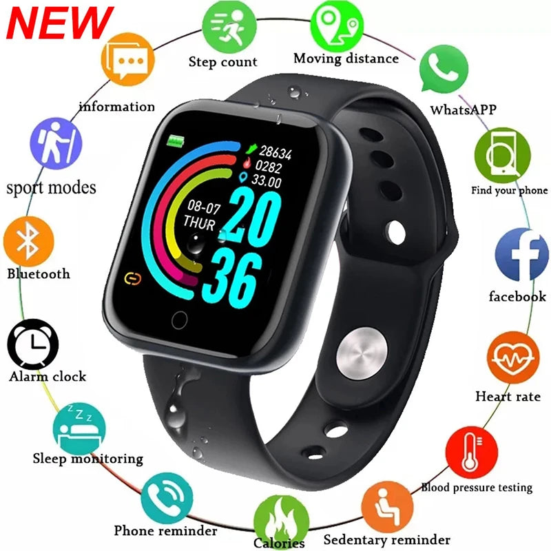 Y68 Smart Watch Color Screen Step Counting Multi Sports Mode Message Reminder Photography Music Remote Control Smart Band D20