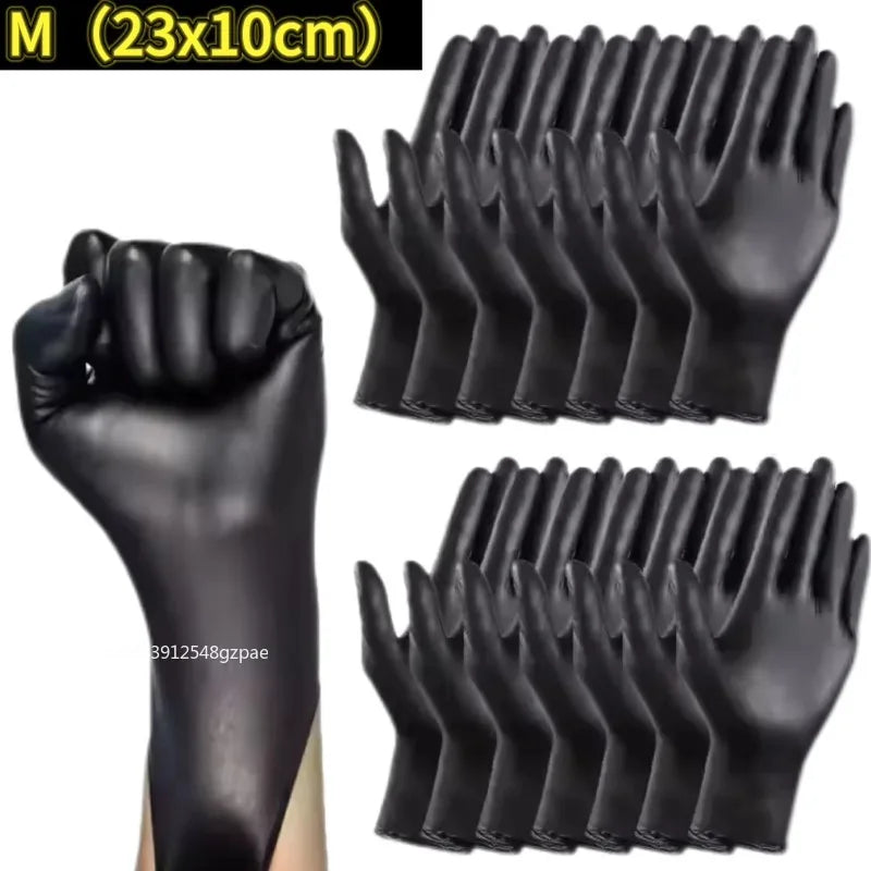XL Black Disposable Gloves – Latex-Free PVC for Washing, Housework, Gardening, Pet Care, Cooking, and Industrial Use"