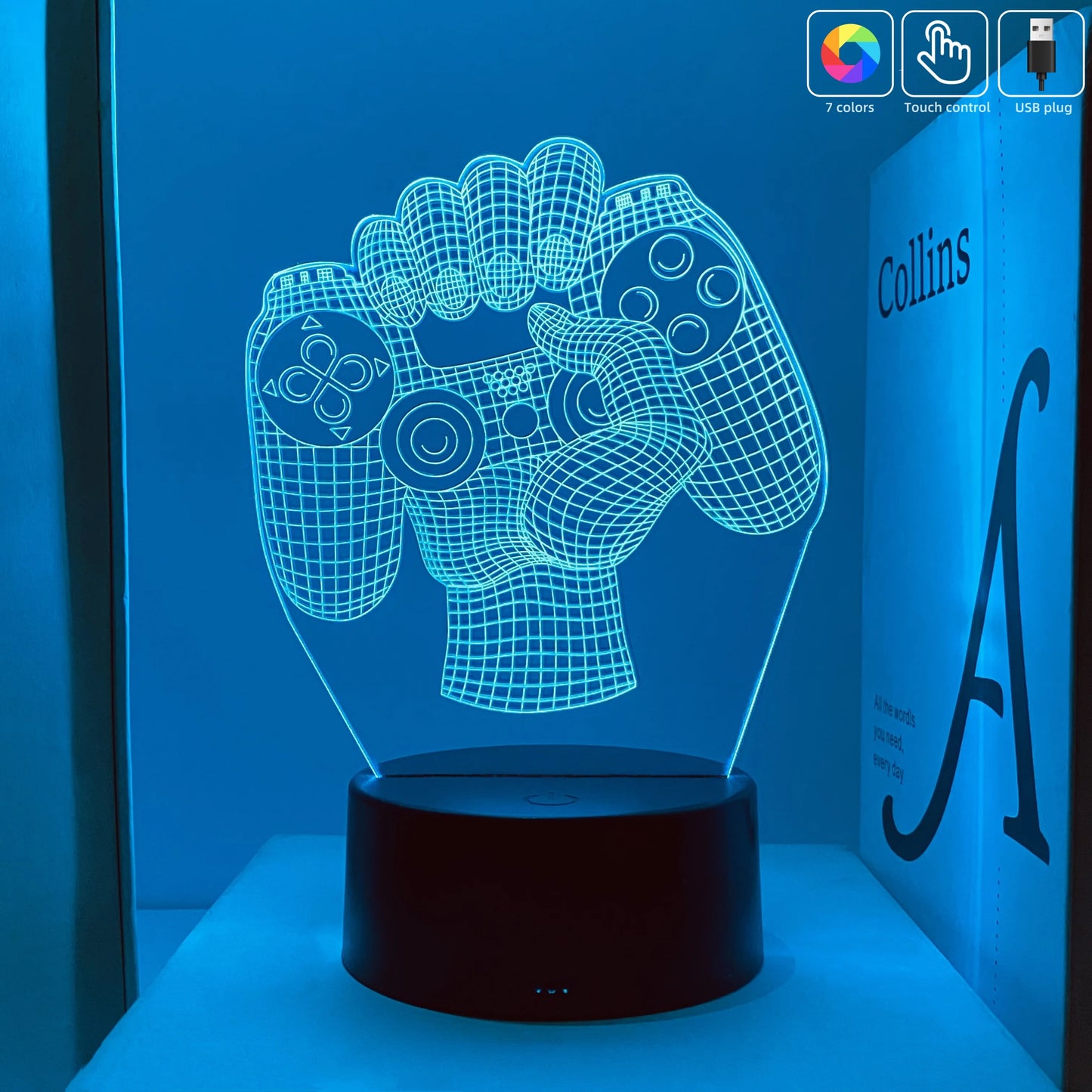 1pc Gamepad pattern atmosphere decorative lights, soft light with sleeping lights, holiday gifts for family and friends.