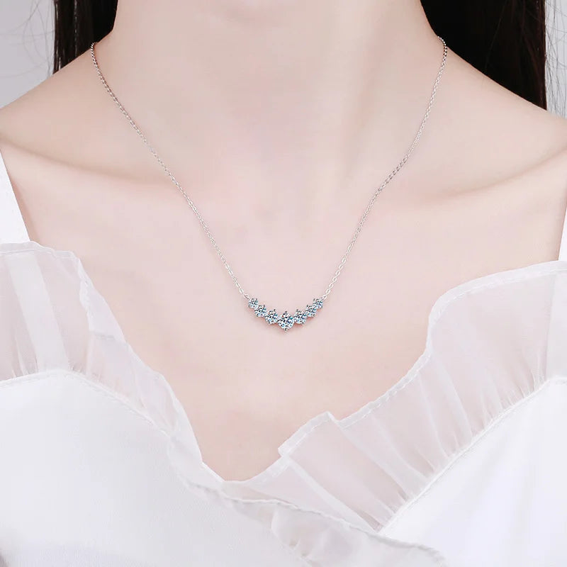 18k Sterling Sliver Plated White Gold Necklace