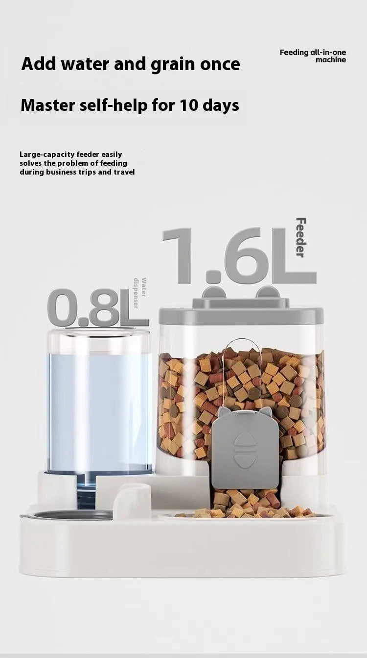 2-in-1 Integrated Fully Automatic Water & Food Dispenser
