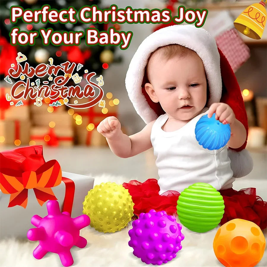 6PCS Textured Sensory Balls for Baby Play 6 12 Months Montessori Activity Soft Multi Ball Shower Toys Children Best Gift