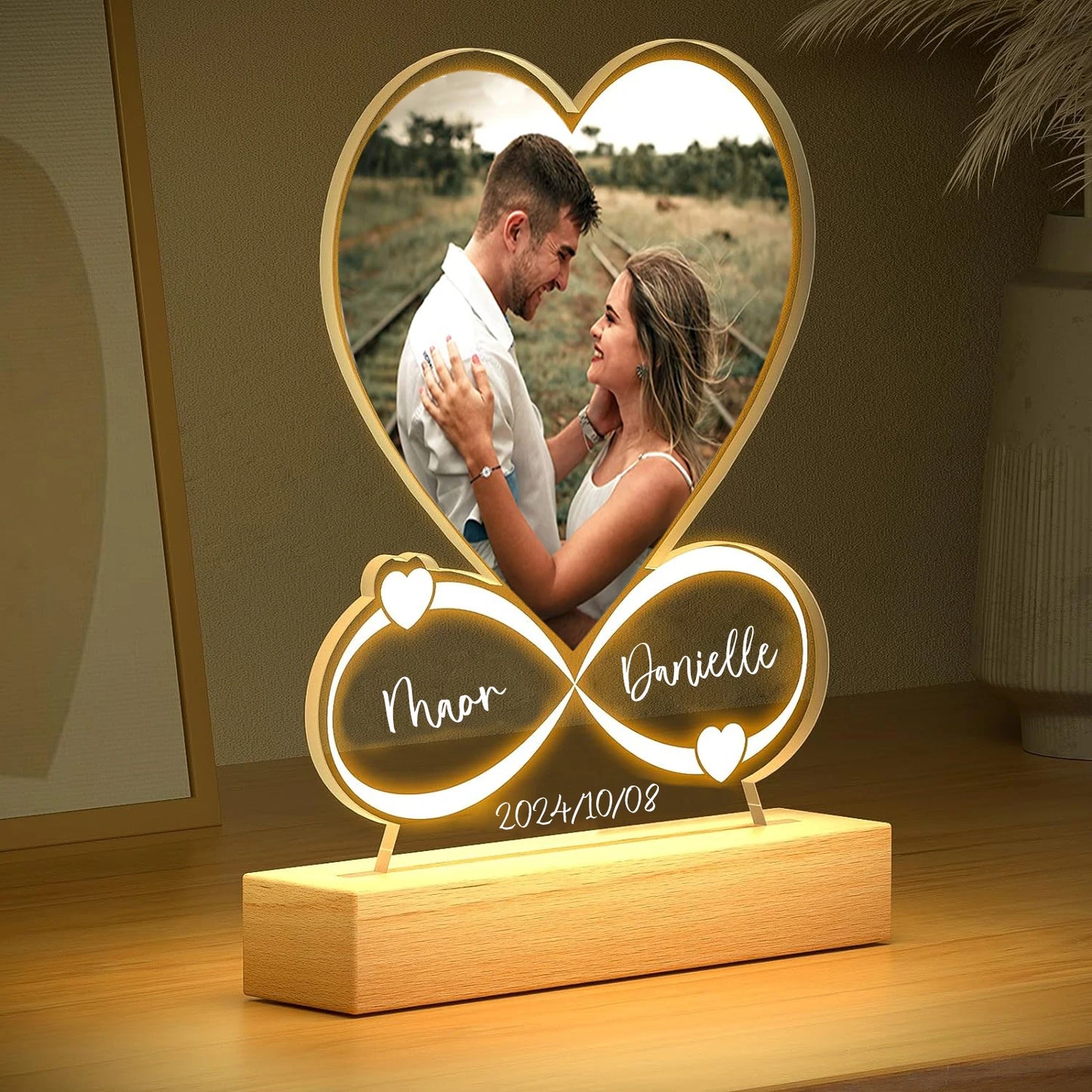 Anniversary Couples Gifts Custom Photo Love Frame Personalised Acrylic Plaque Valentine's Day Giftware for Him Her