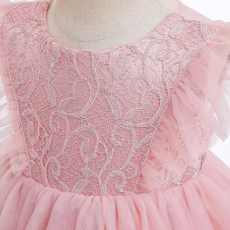 Hetiso Baby Girls Dress Long Sleeve Kids First Birthday Ball Gown Infant Dresses for Baptism Bridesmaid party 3-24 month