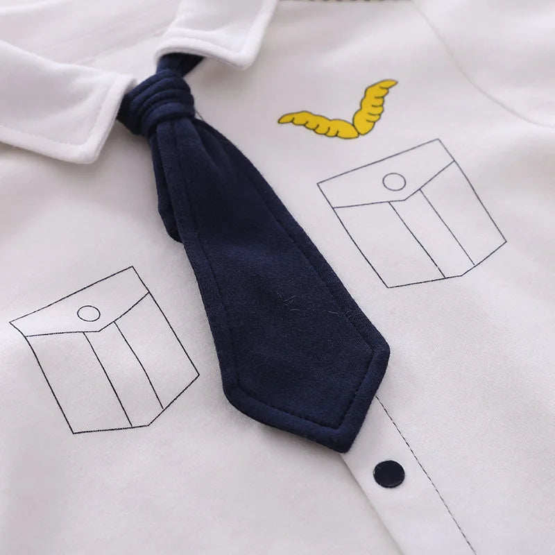 Newborn Clothes Handsome Airplane Long Dress Cotton Soft 0-18 Boys And Girls Spring andAutumn Long Sleeved Baby Jumpsuit