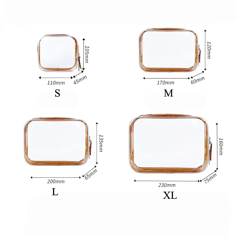 Transparent PVC Waterproof Zipper Makeup Cosmetic Bag