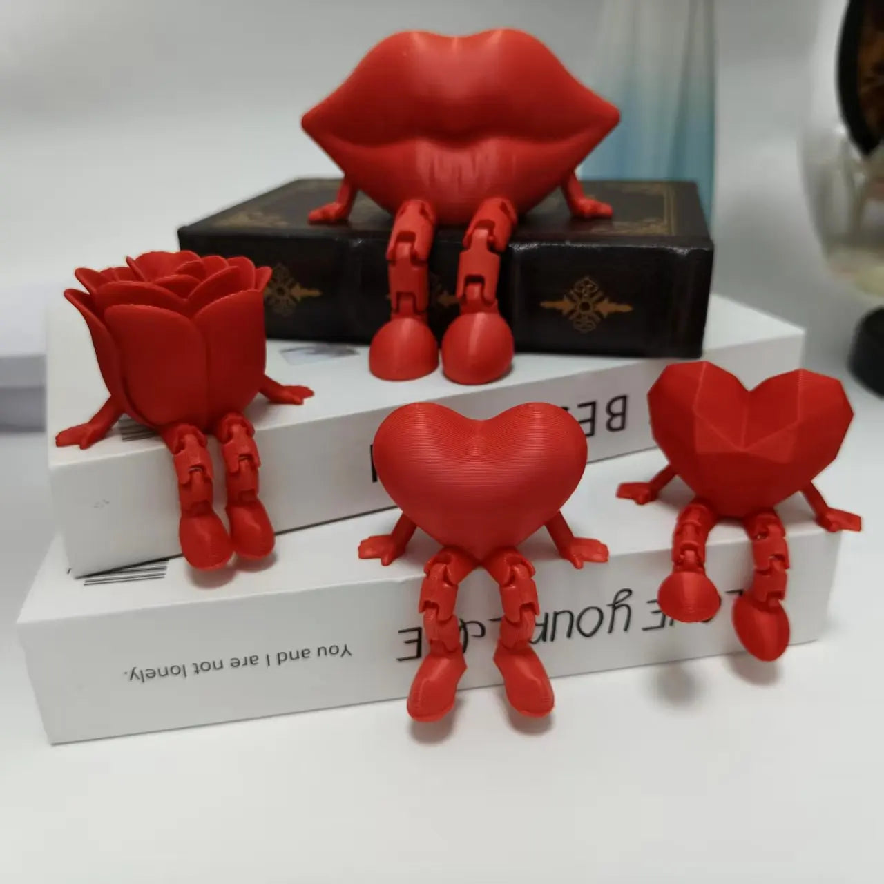 3D Printed Heart Ornament Desk Accessiories Wedding Party Decorations Romantic style Movable decoration Statue Holiday Gifts