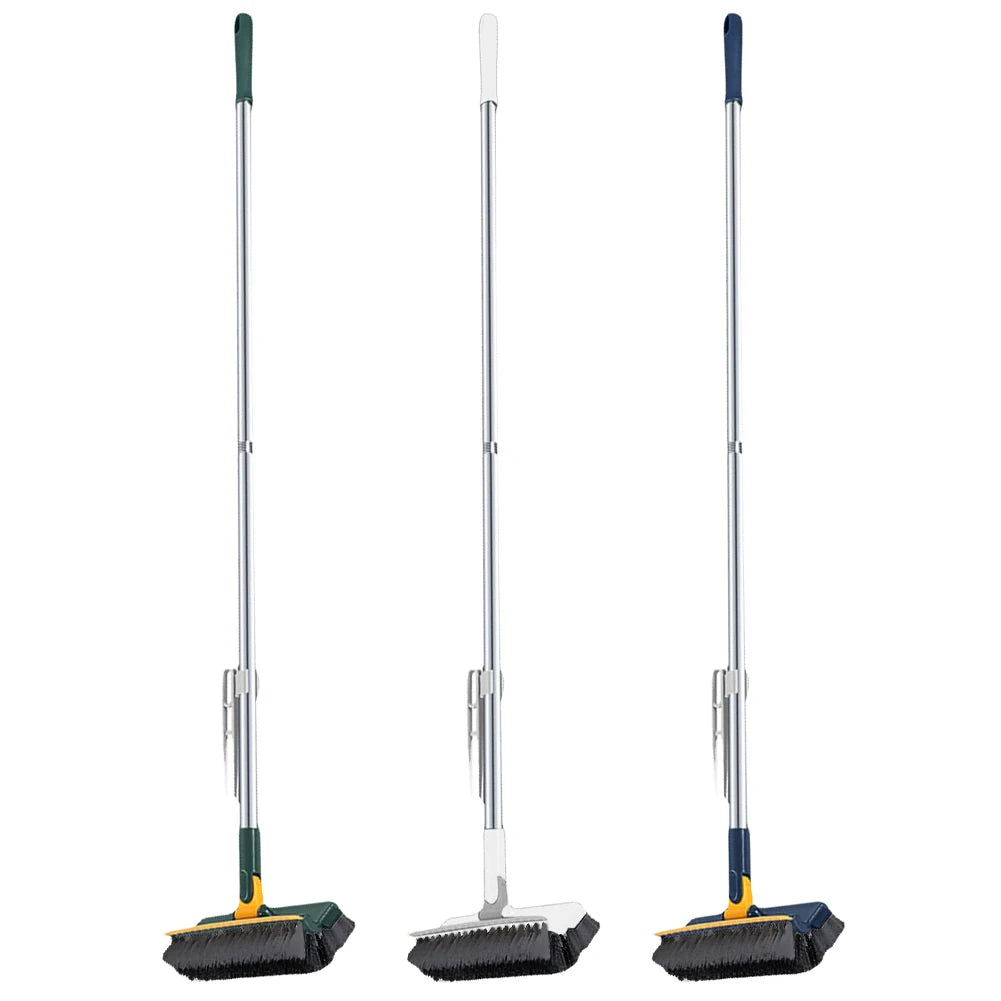 3 in 1 Floor Scrub Brush 180°Rotating Long Handle Stiff Bristle Floor Brush Grout Brush Tile Brush for Cleaning Shower Bathroom
