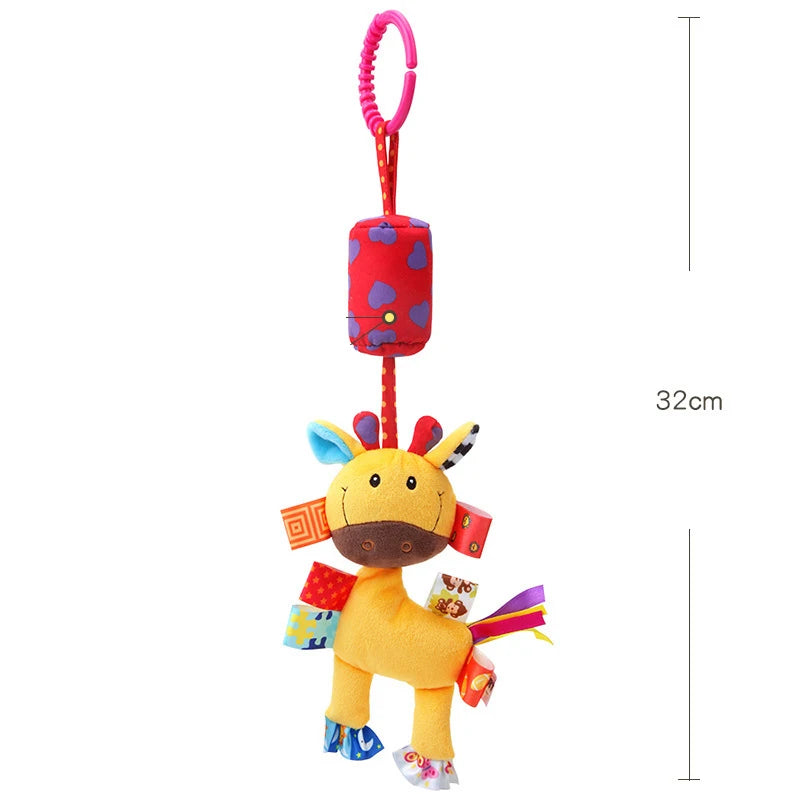 Baby Rattles Hanging Toys for Car Seat Crib Stroller Gym Montessori Sensory Plush Toys for Baby 0-12 Months with Teether Newborn