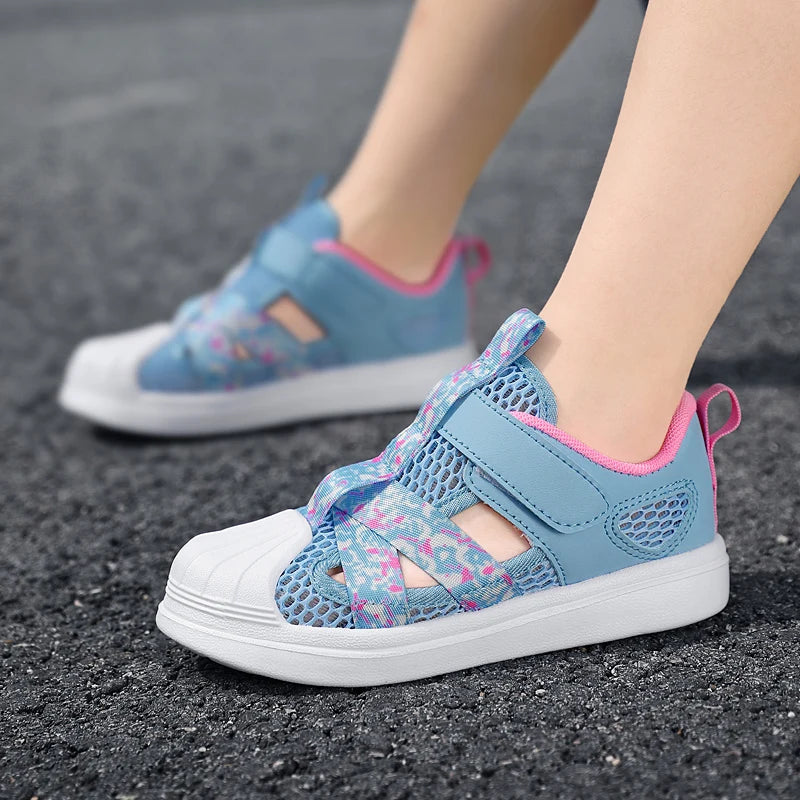 Summer Breathable Kids Sandals Boy and Girl Fashion Sneakers Lightweight Non Slip Walking Shoes Comfortable Sport Shoes