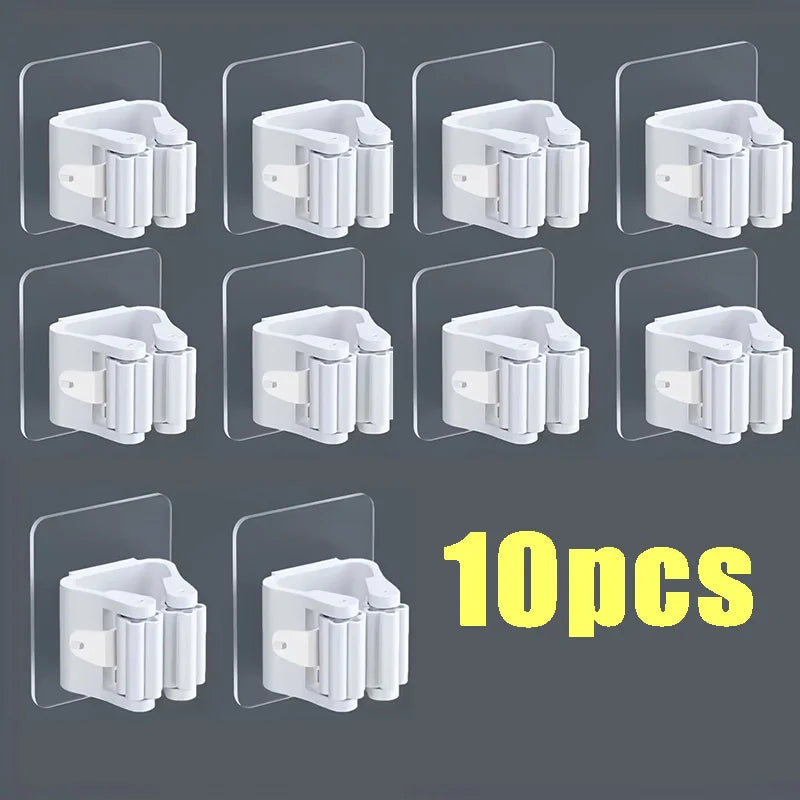 10Pc Wall Mounted Mop Organiser Holder