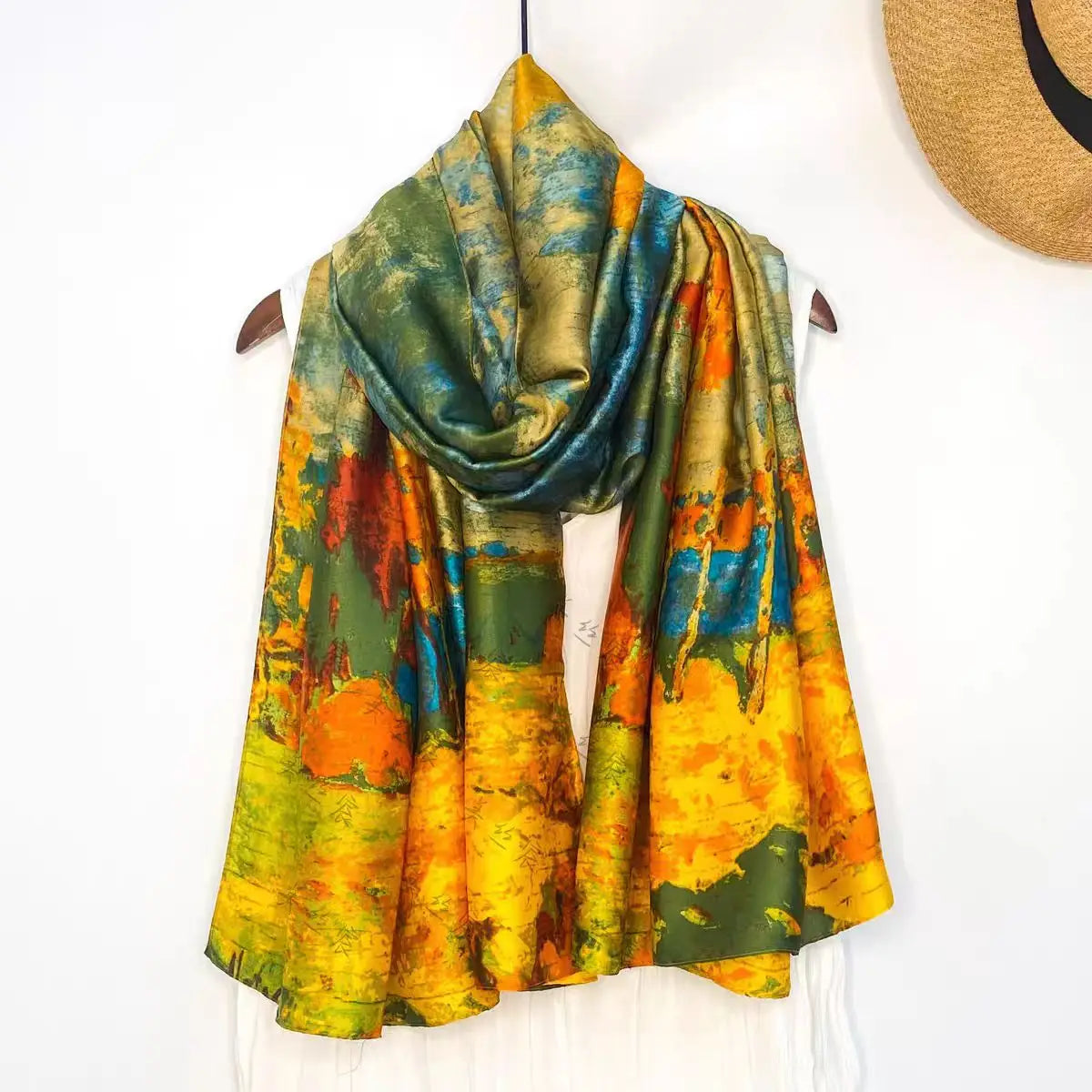 Tensili Brocade Satin Scarf Printed Silk Shawls