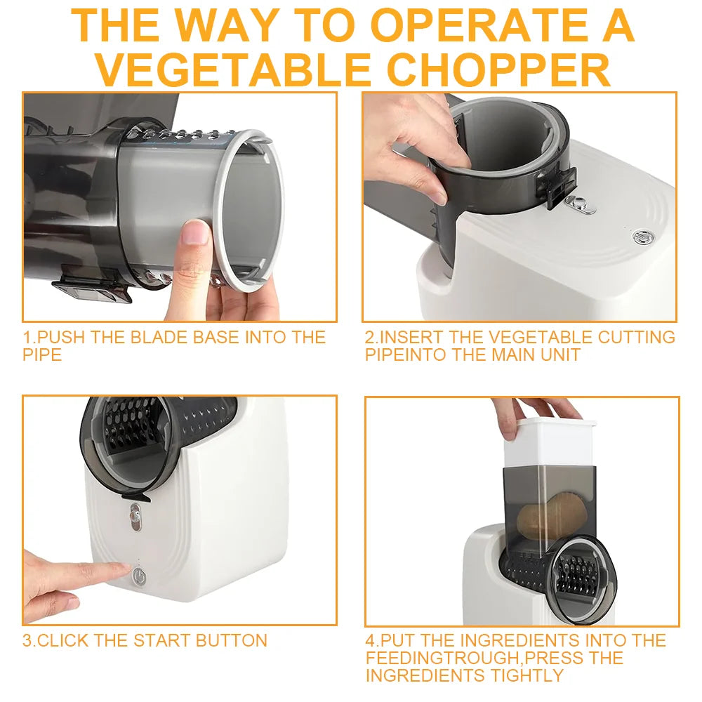 Multi-function Vegetable Cutter Electric Vegetable Slicer Shredder Kitchen Cheese Vegetable Chopper 3 in 1 UK Plug