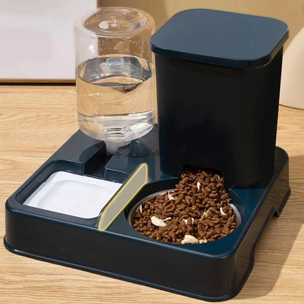 2-in-1 Automatic Pet Feeder & Water Dispenser – Large Capacity Food and Water Bowl for Cats and Dogs