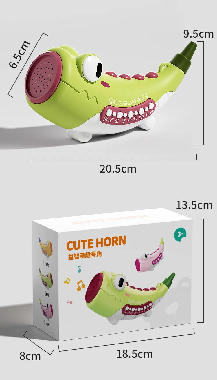 Kids Animal Horn Blowing Toy – Interactive Sound Learning and Oral Muscle Trainer with Easy-Clean Design