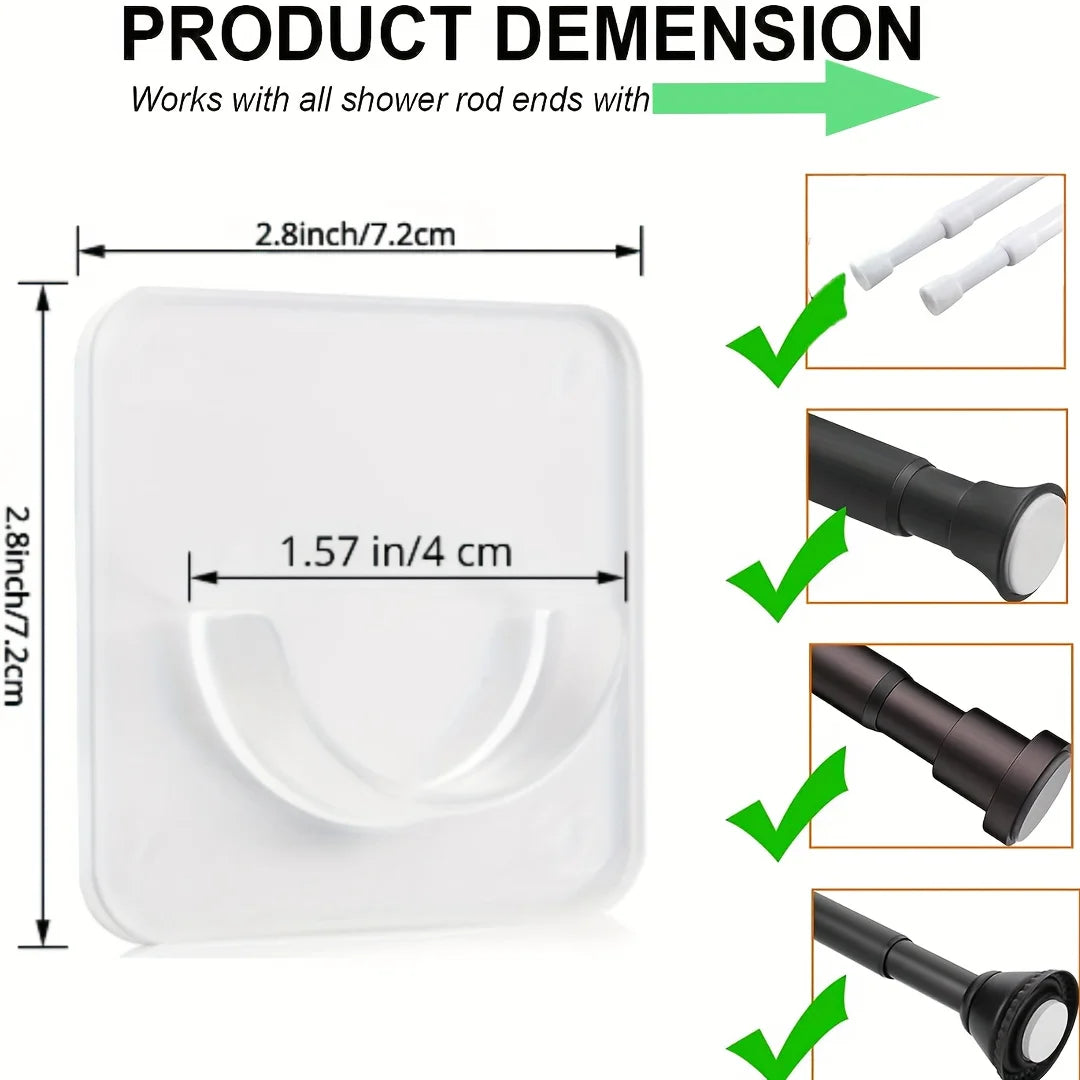 Self Adhesive Telescopic Pole Support Sticker Punch-free Household Telescopic Rod Holder Crossbar Wall Hooks Fixing Bracket