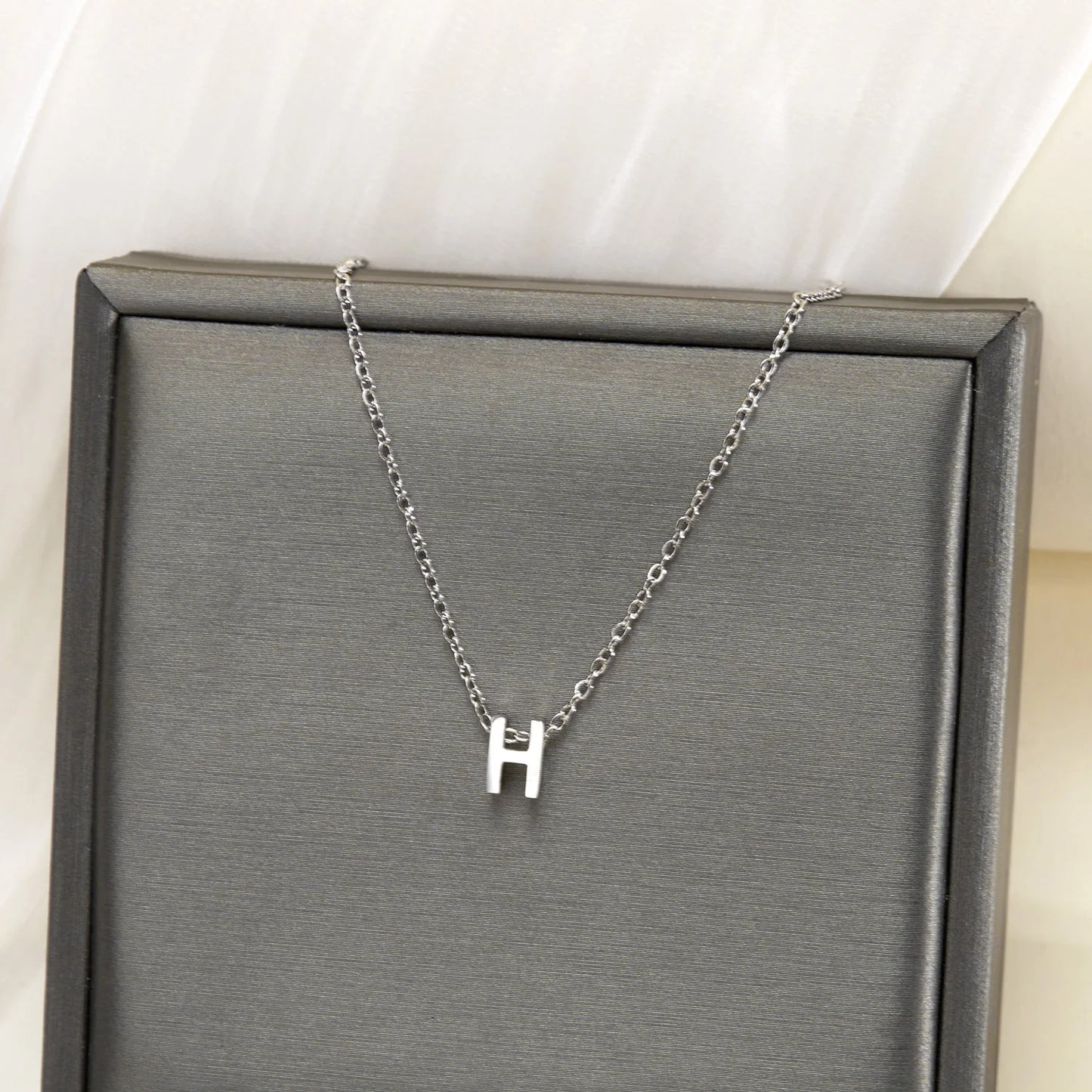 Silver Color Tiny A-Z Initial Letter Necklace for Women Stainless Steel 26 Alphabet Name Pendant Necklaces Jewelry Birthday Gift