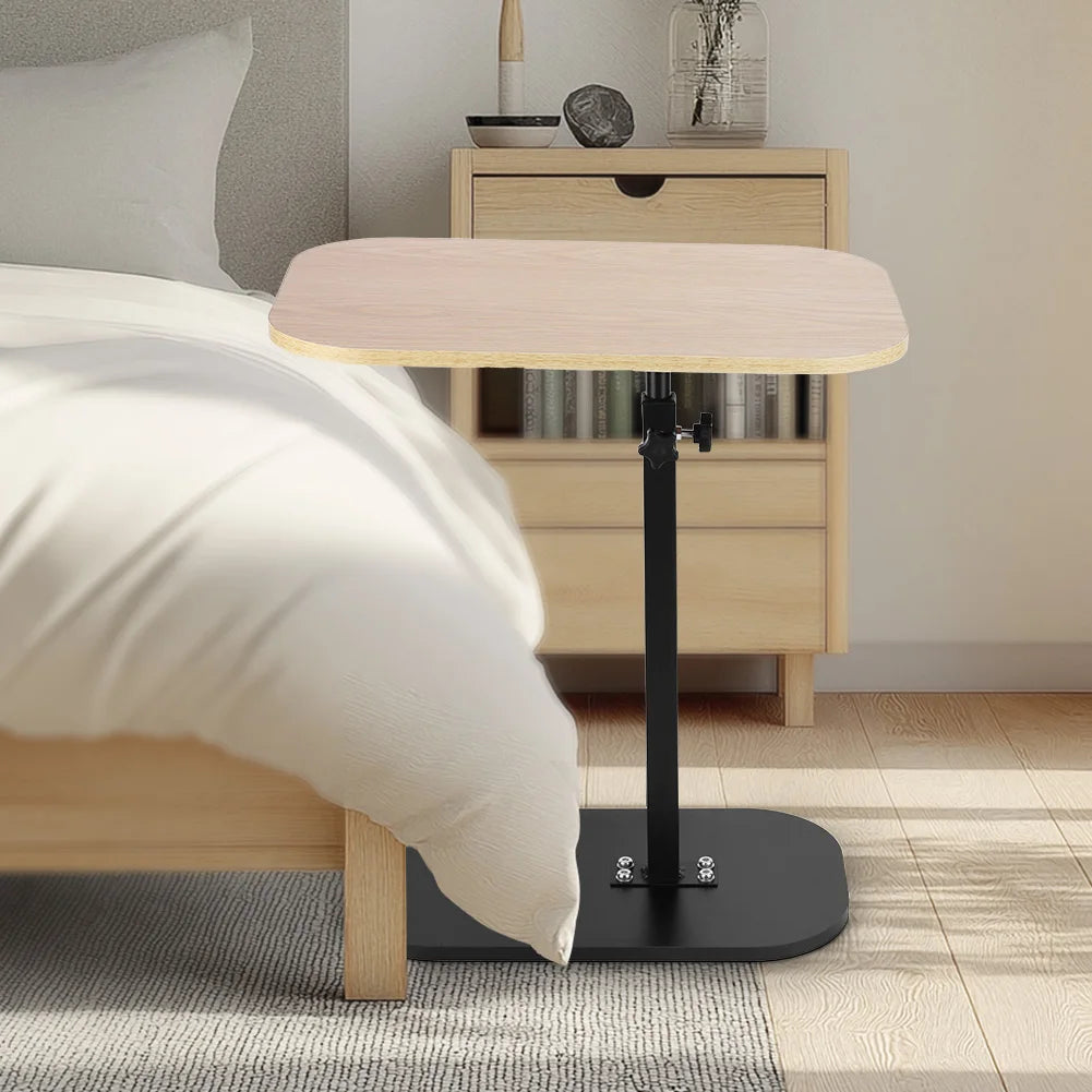 C Shaped Side Table Portable Corner Table 360°Swivel & Flip Top C Shaped End Table for Couch Laptop Stand Coffee Drink Table