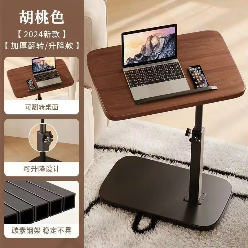 C Shaped Side Table Portable Corner Table 360°Swivel & Flip Top C Shaped End Table for Couch Laptop Stand Coffee Drink Table