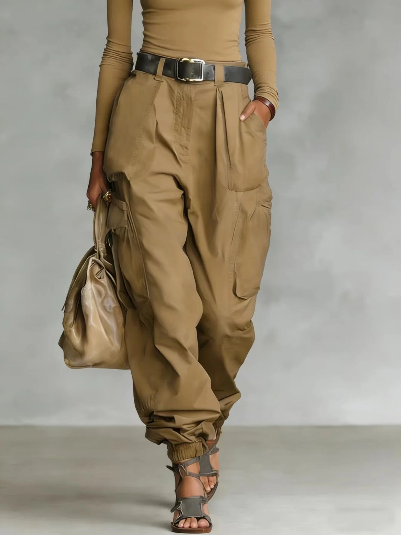 Pantalones De Mujer New High Waist Pocket Solid Color Overalls Women's Summer New Loose Casual Vacation Outdoor Sports Overalls