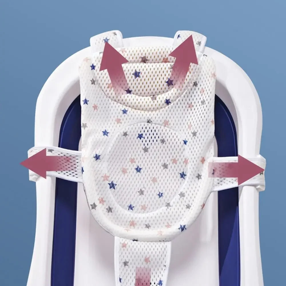 Baby Bath Net Mat Children Newborn Adjustable Bathtub Pillow Seat Cushion Cross-shaped Anti-slip Bathtub Shower Cradle Bed Seat