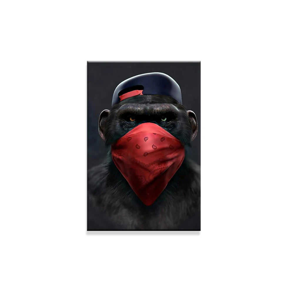 Gorilla With Earphone & Glasses Funny Poster