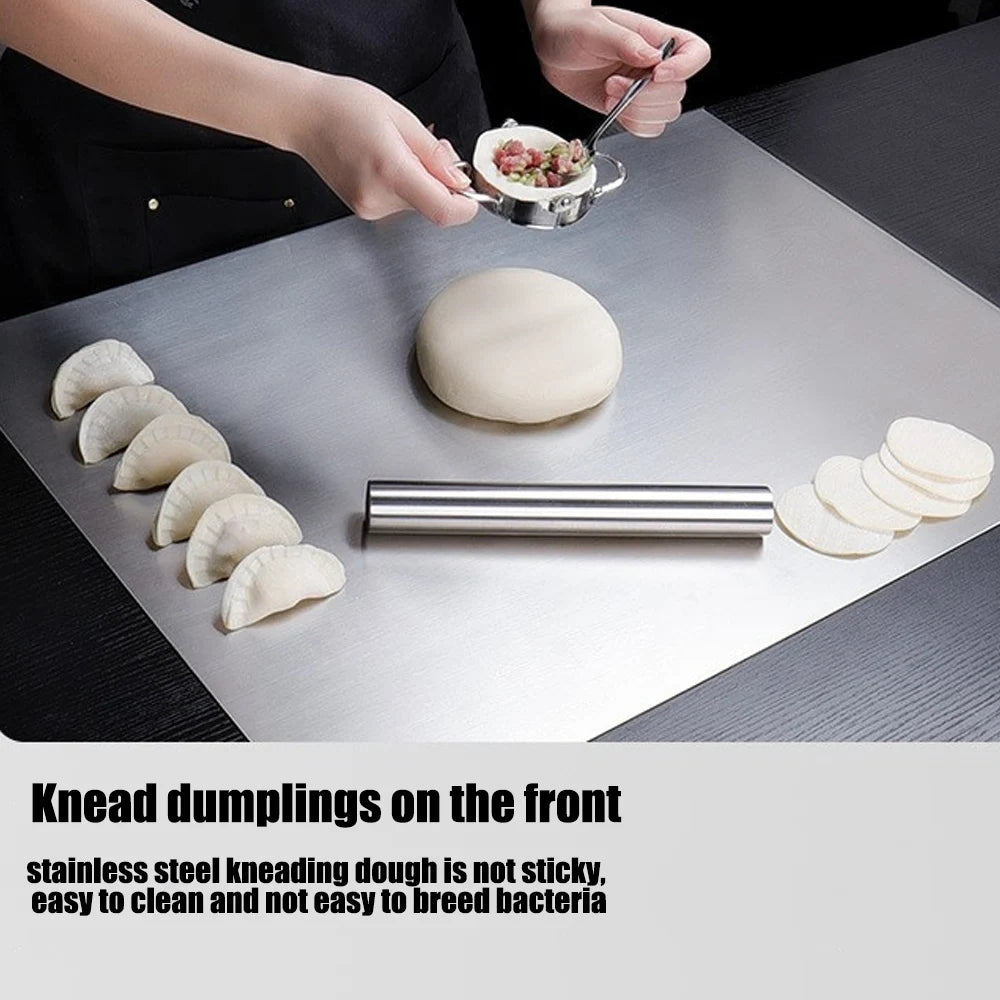 L-shaped Chopping Board Stainless Steel Large Size Doublesided Chopping Board Kitchen Tool Home Fruit Cutting And Kneading Panel